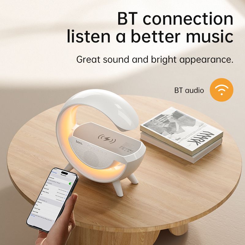 Hoco DS43 15W Wireless Charging Smart Ambient Light Speaker – Oz Phone ...