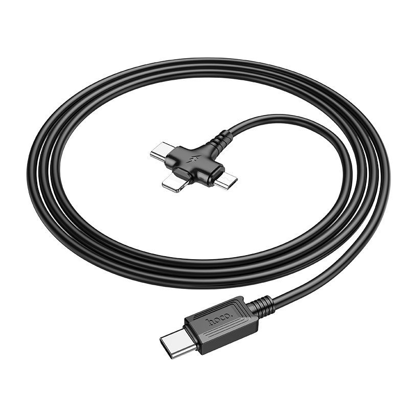 Hoco X77 3in1 USB-C to Lightning USB-C Micro-USB Charging Cable