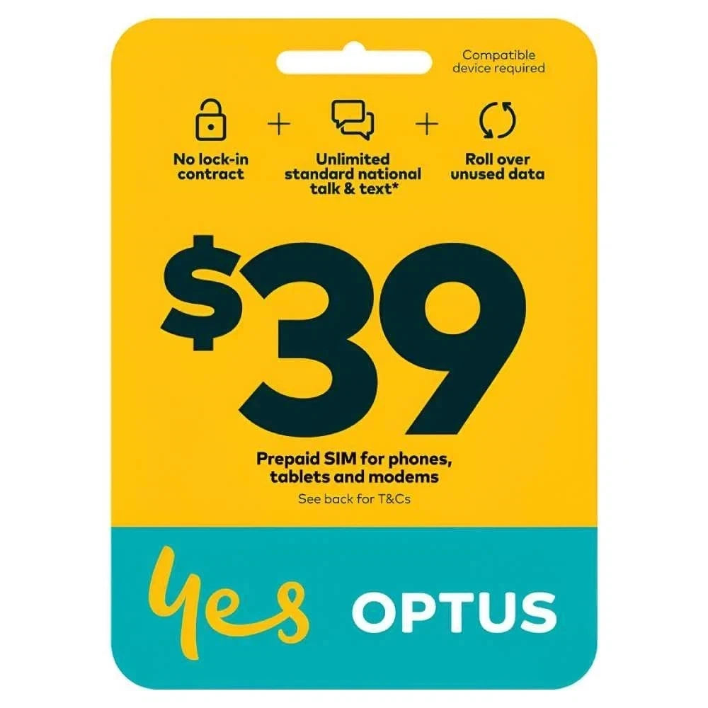 Optus $39 5G Prepaid Sim Card Starter Kit Pack