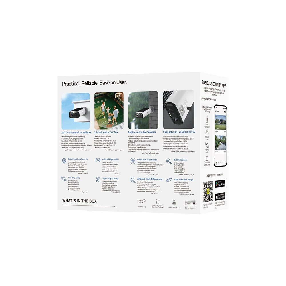 Baseus Security S1 Lite Outdoor Camera 2K-White