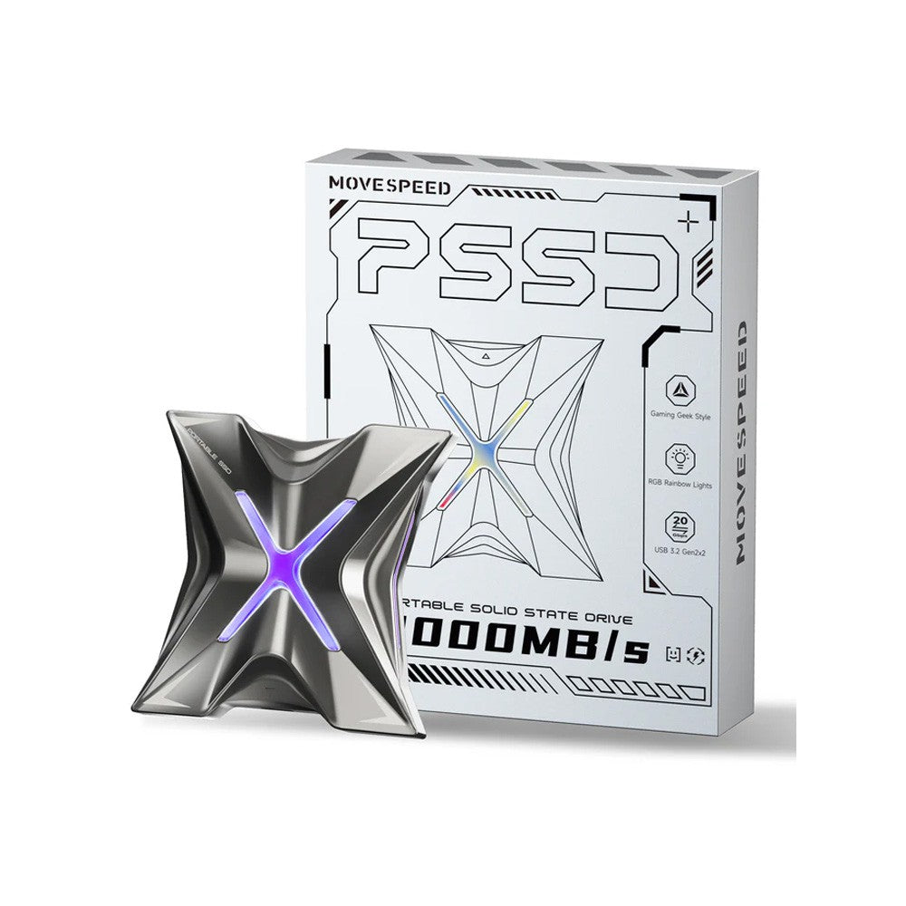 MOVE SPEED RX20 2000MB/s Read with RGB Streamer Light Portable SSD