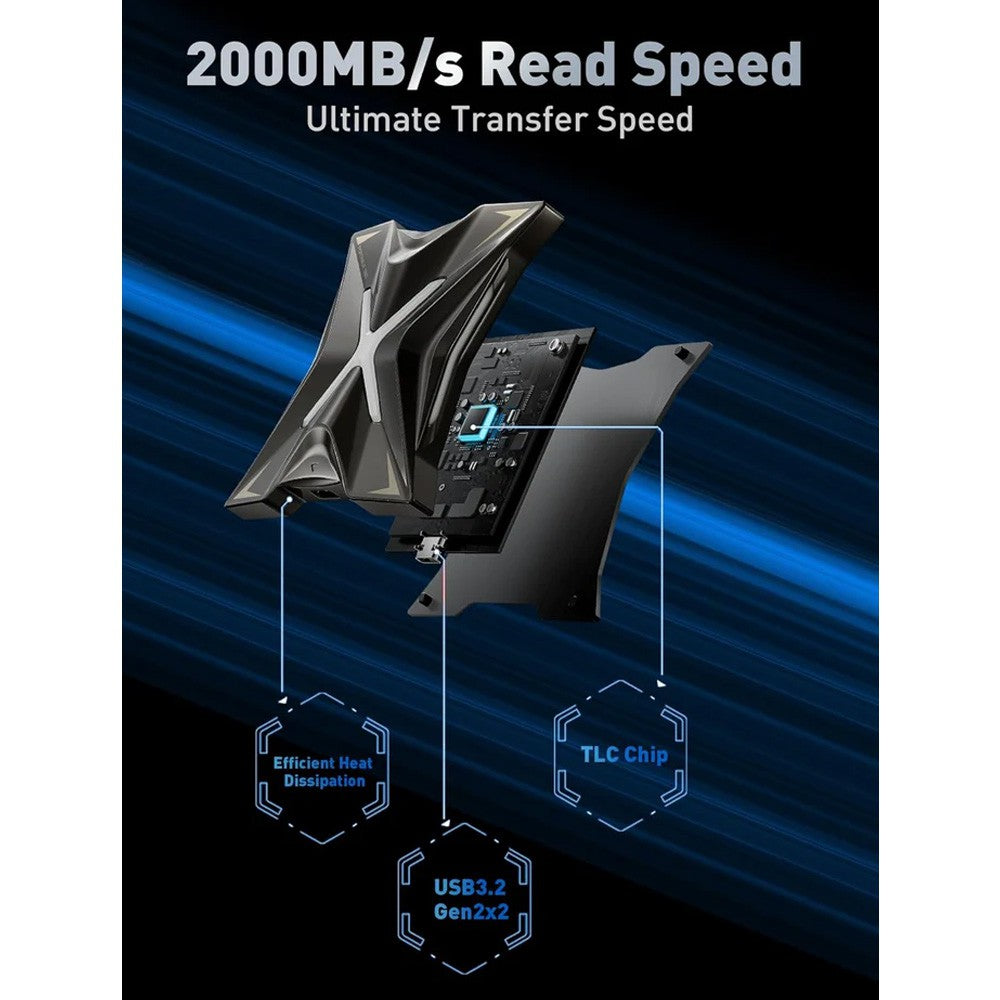 MOVE SPEED RX20 2000MB/s Read with RGB Streamer Light Portable SSD