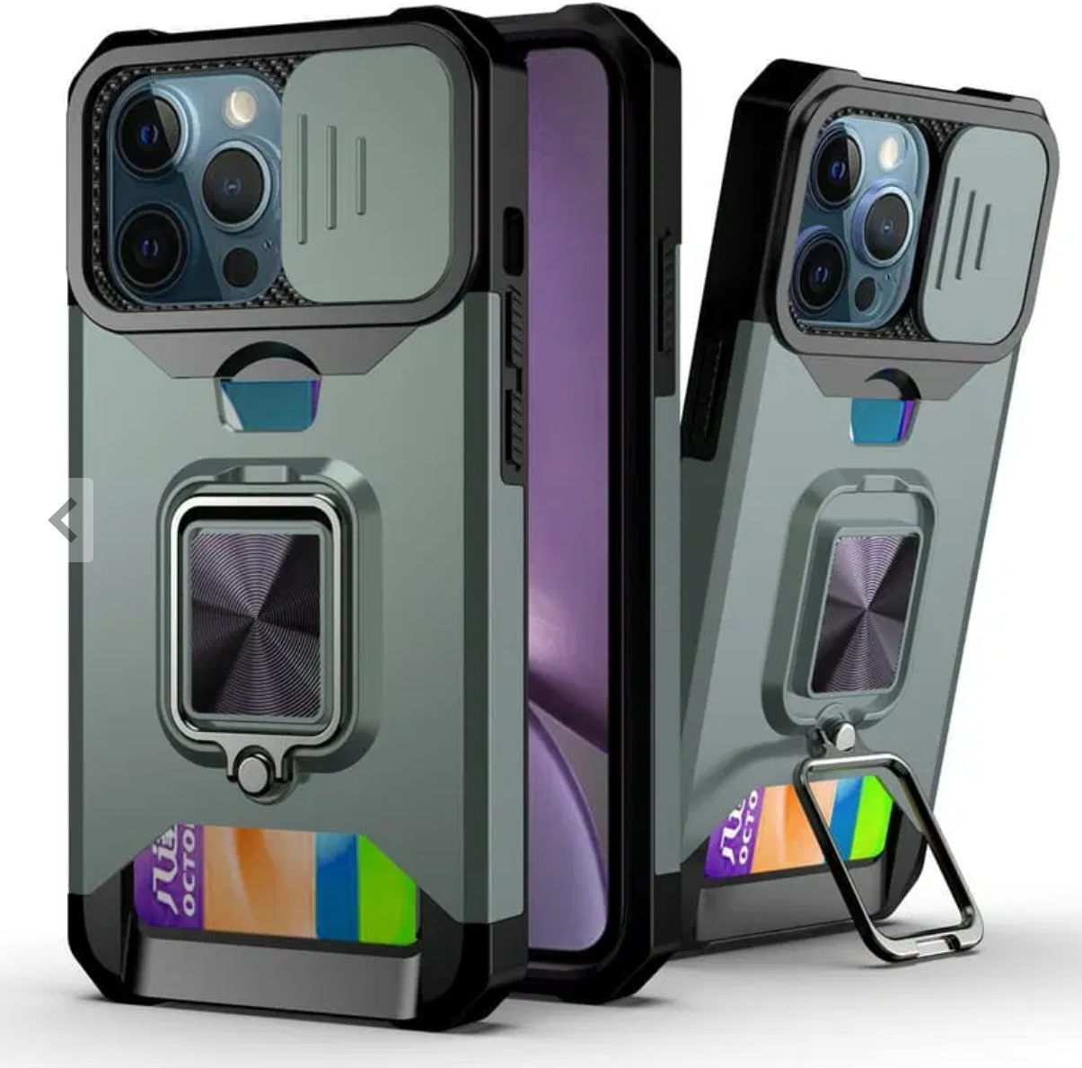 iPhone Dual Layer Heavy Duty Shockproof Magnetic iRing Camshield Camera Protective Case Cover