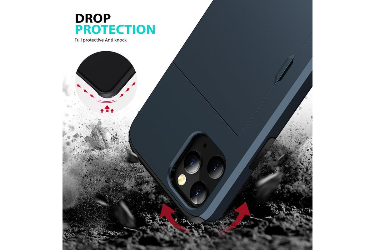 iPhone Slide Armor Wallet Credit Card Holder Protective Cover for Apple