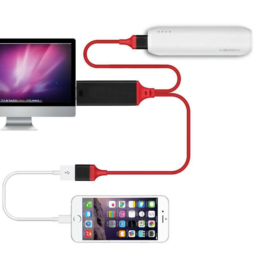 Apple Samsung 2 Meter Universal 3 in 1 Lighting/Type-C/Micro USB/ to HDMI Cable for iPhone Android Phones