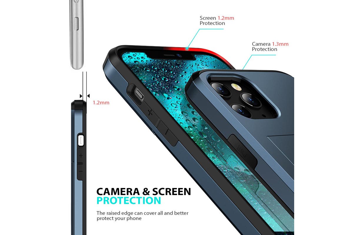 iPhone Slide Armor Wallet Credit Card Holder Protective Cover for Apple