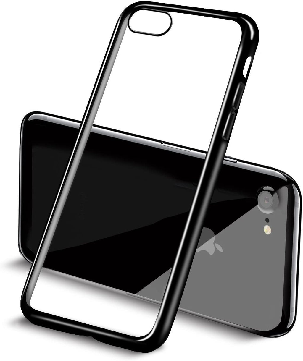 Pack of 2 - iPhone Ultra-Thin Soft TPU Gel Clear Bumper Back Case Side Colour