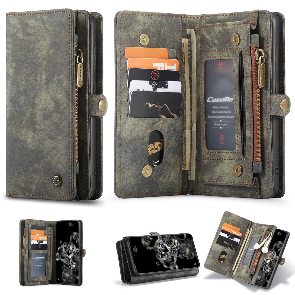 iPhone 16 Pro Max CaseMe Detachable Case Leather Zip Wallet Cover