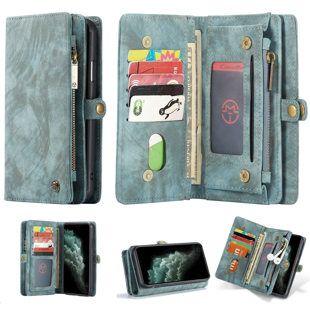 iPhone 16 Pro Max CaseMe Detachable Case Leather Zip Wallet Cover