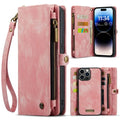 iPhone 16 Plus CaseMe Detachable Case Leather Zip Wallet Cover