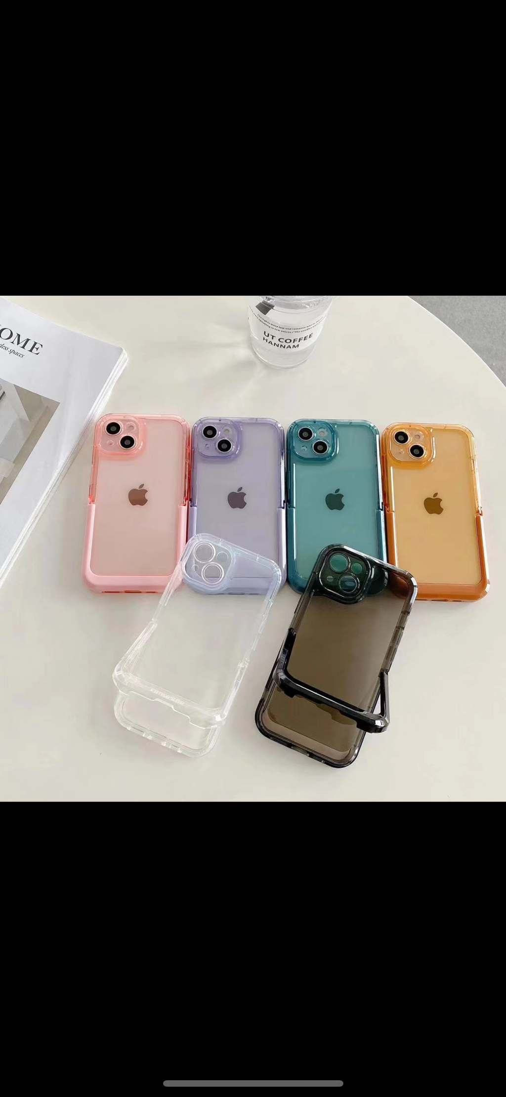 Apple iPhone Shock Proof Bumper Case with Lens Protection with Stand