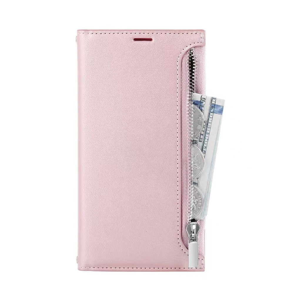 iPhone Hanman Zipper Case with Card Holder Wallet for Women with Strap, Cross-body Necklace Lanyard Shoulder Strap