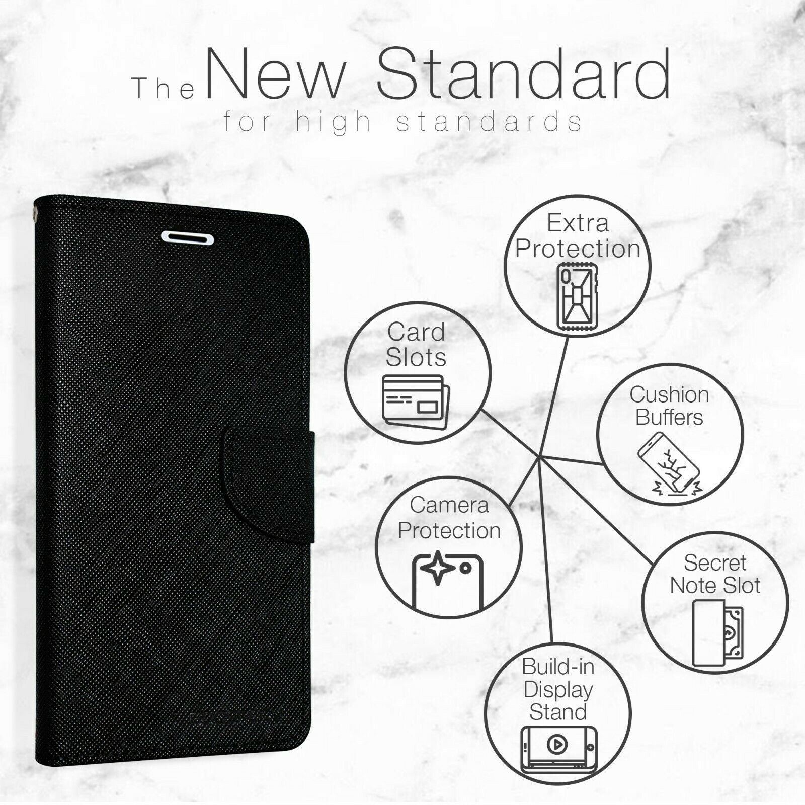 Samsung Galaxy S Series Mercury Goospery Card Fancy Diary Wallet S3 to S8 Plus