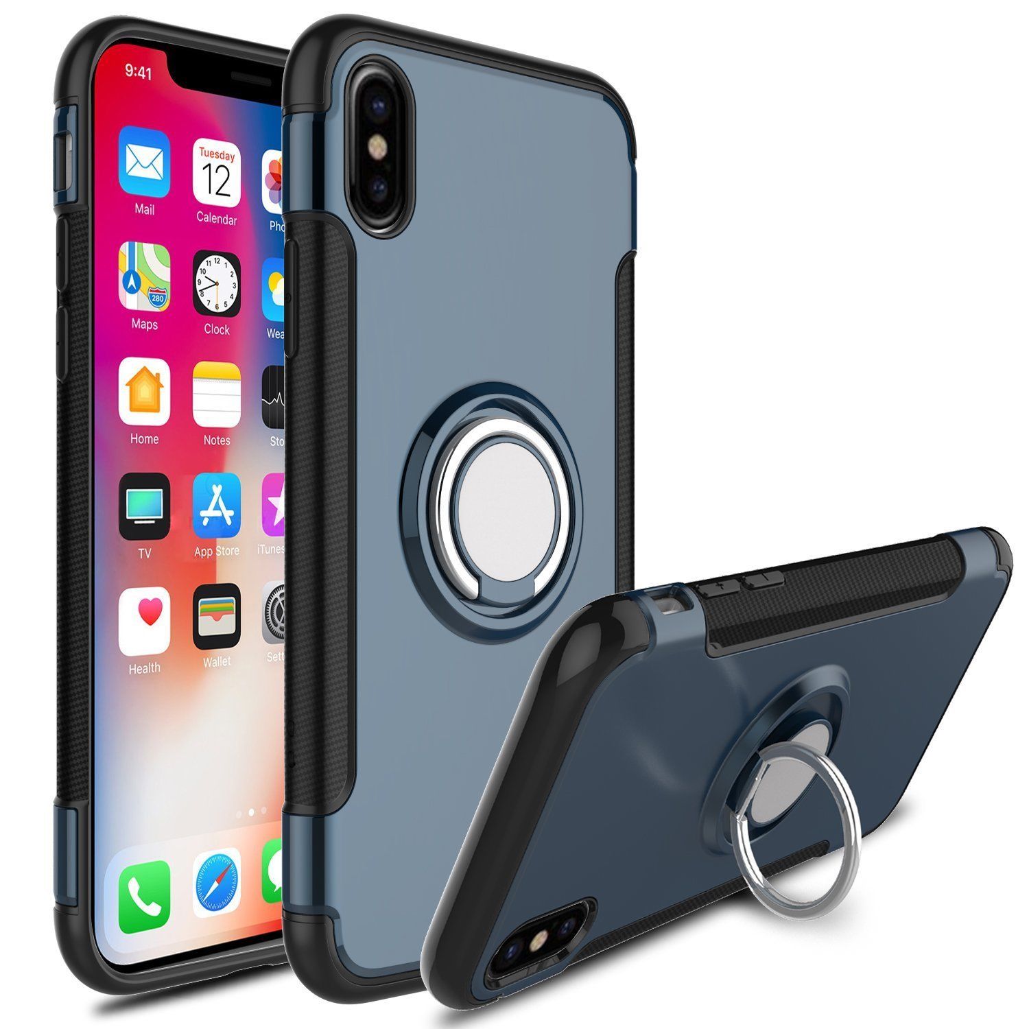 Samsung S10 Plus Dual Layer iRing Magnetic Circle Case Cover
