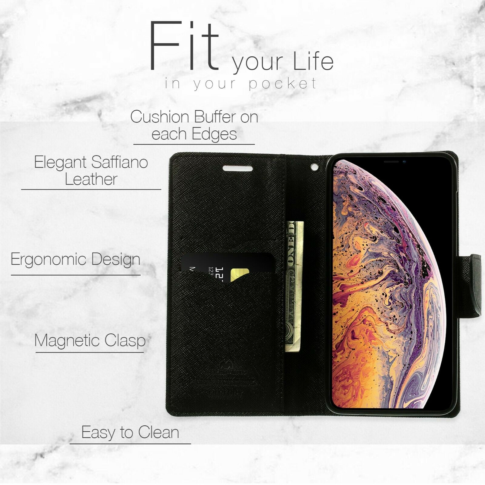 Samsung Galaxy Note Series Mercury Goospery Card Fancy Diary Wallet