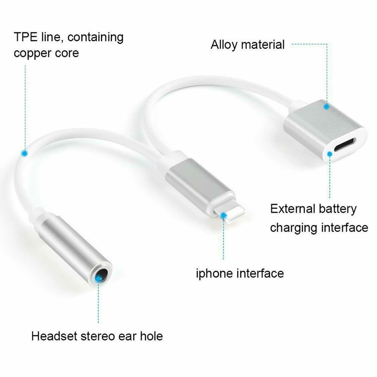 Lightning to 3.5mm Headphones Jack Adapter with Charging ??For Music Only