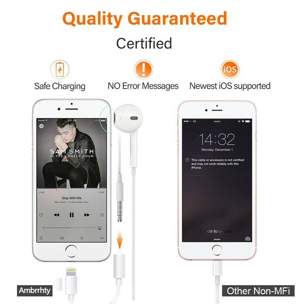 Lightning to 3.5mm Headphones Jack Adapter