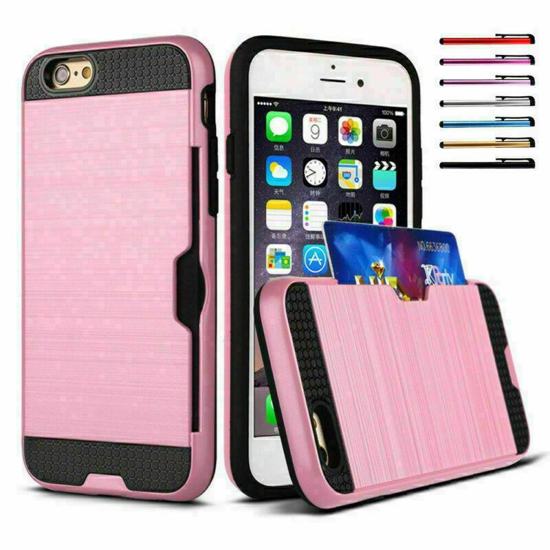 Samsung Galaxy S Series Tough Shockproof Card Holder Back Case Cover