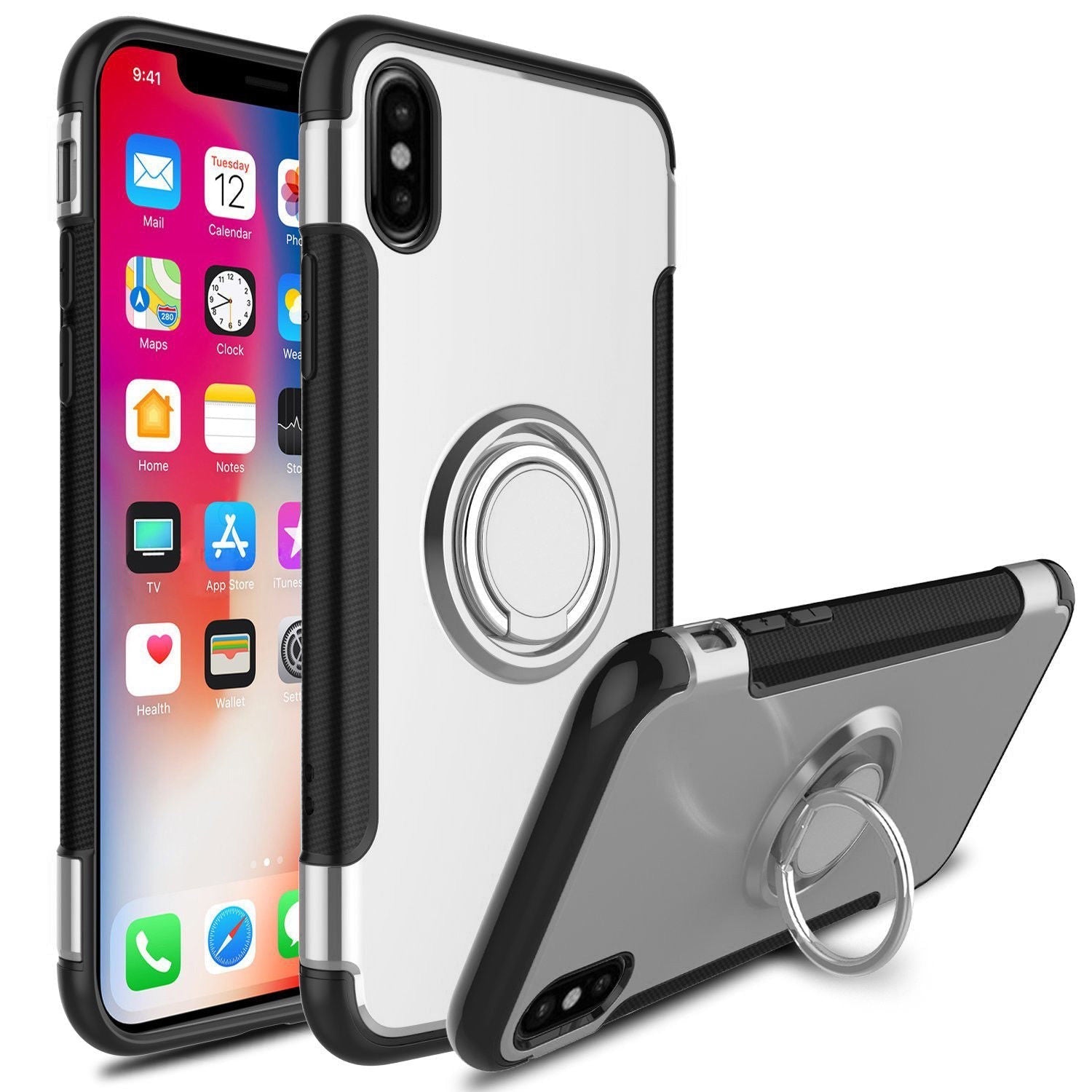 Samsung S10 Plus Dual Layer iRing Magnetic Circle Case Cover