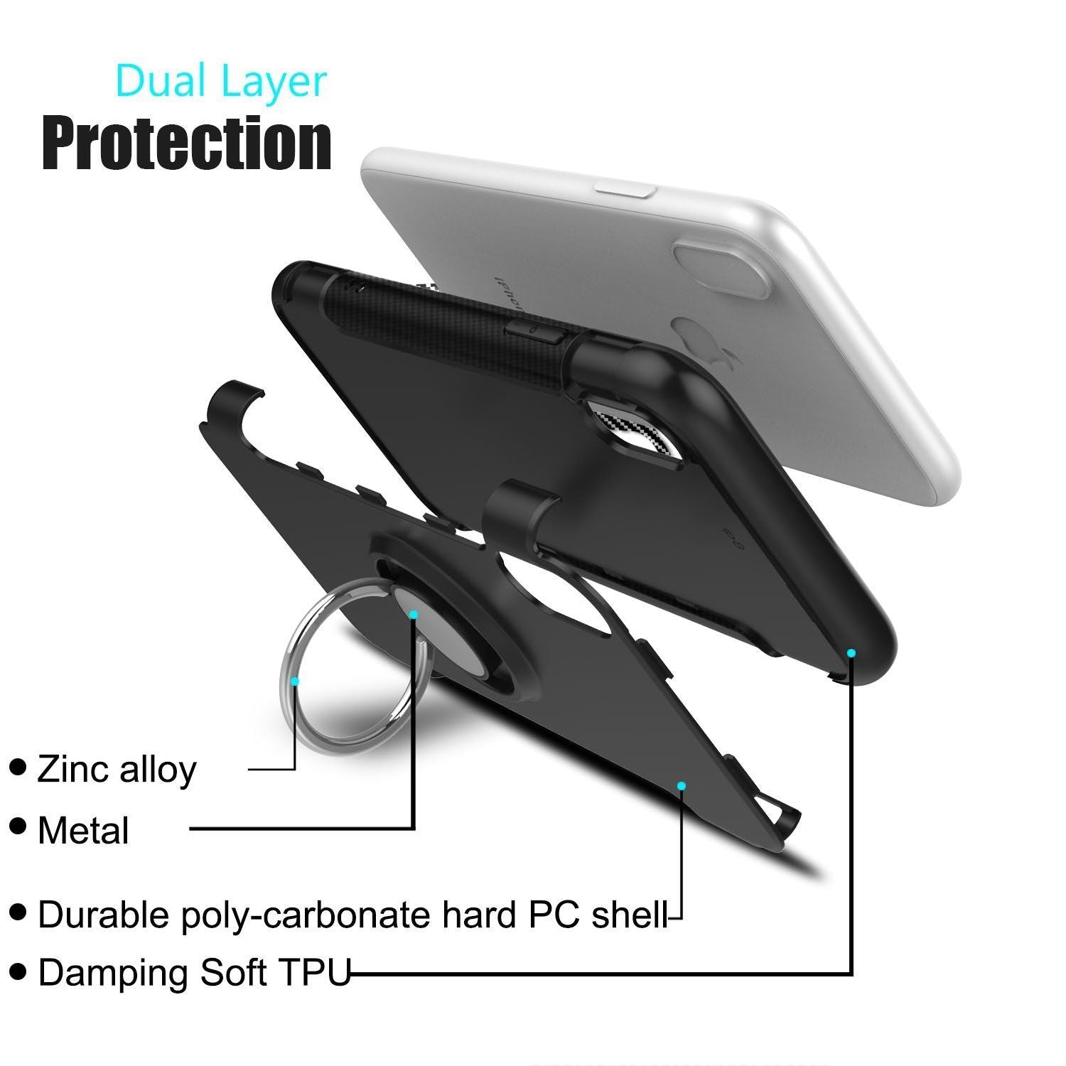 Samsung S10 Plus Dual Layer iRing Magnetic Circle Case Cover